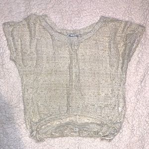 American Rag Cream Lace Top Y2K - Women’s Small